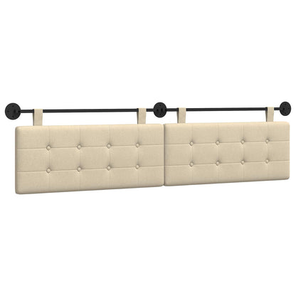 Testata appesa Montaggio a parete Crema 210 x 55 x 5 cm Tessuto