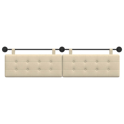 Testata appesa Montaggio a parete Crema 210 x 55 x 5 cm Tessuto