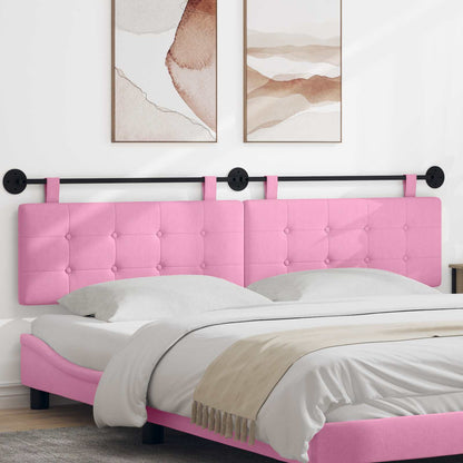 Testata appesa Montaggio a parete Rosa 210 x 55 x 5 cm Tessuto