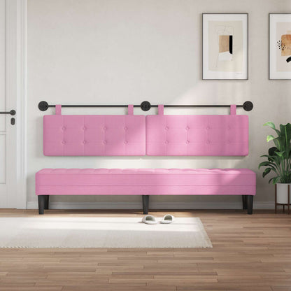 Testata appesa Montaggio a parete Rosa 210 x 55 x 5 cm Tessuto