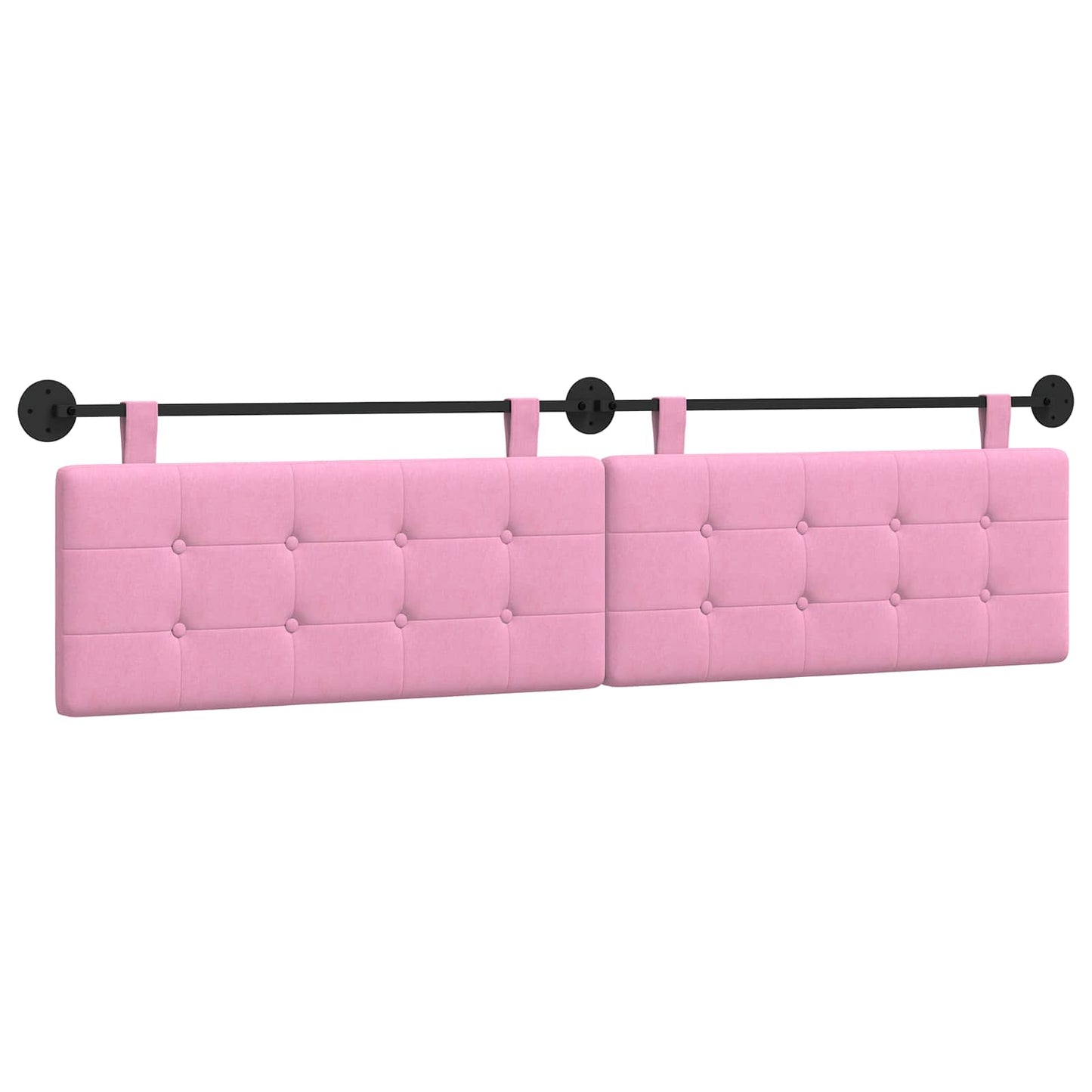 Testata appesa Montaggio a parete Rosa 210 x 55 x 5 cm Tessuto