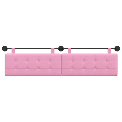 Testata appesa Montaggio a parete Rosa 210 x 55 x 5 cm Tessuto