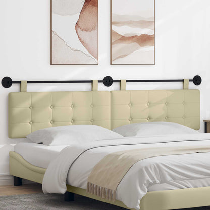 Testata appesa Crema 210 x 55 x 5 cm Pelle Sintetica