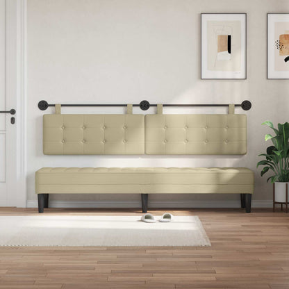 Testata appesa Crema 210 x 55 x 5 cm Pelle Sintetica