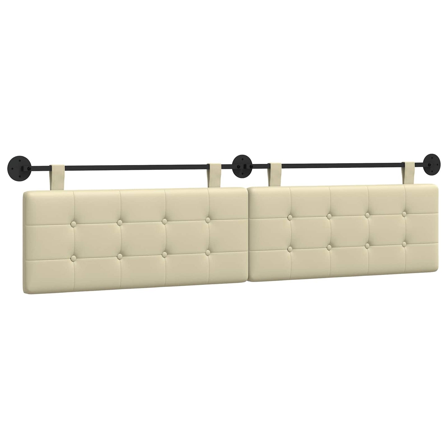 Testata appesa Crema 210 x 55 x 5 cm Pelle Sintetica