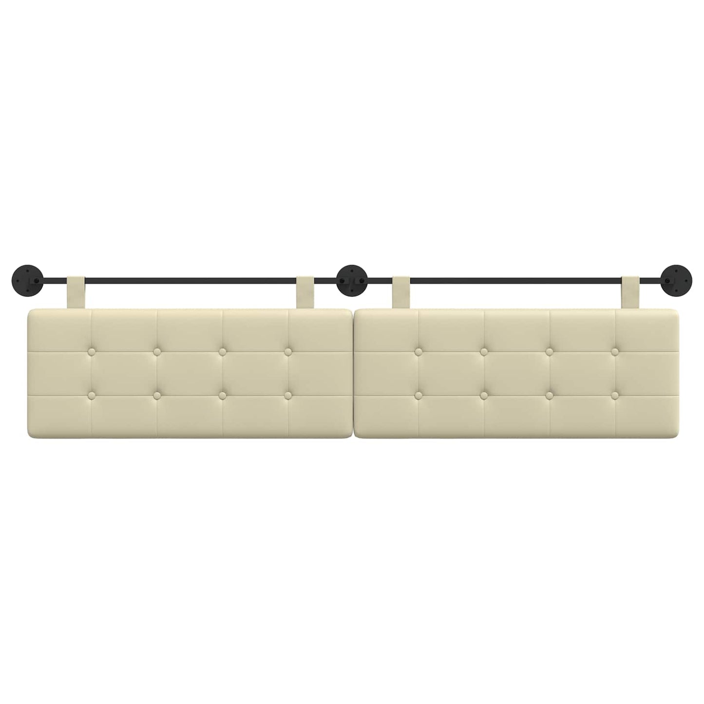 Testata appesa Crema 210 x 55 x 5 cm Pelle Sintetica