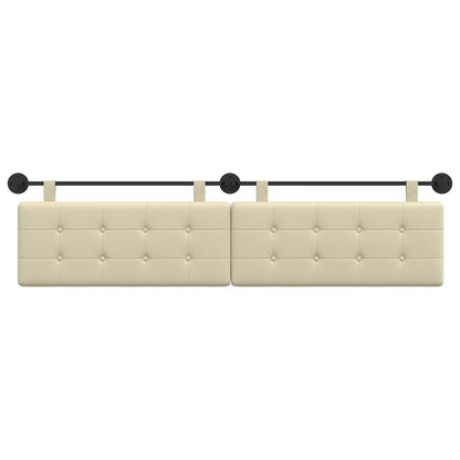 Testata appesa Crema 210 x 55 x 5 cm Pelle Sintetica
