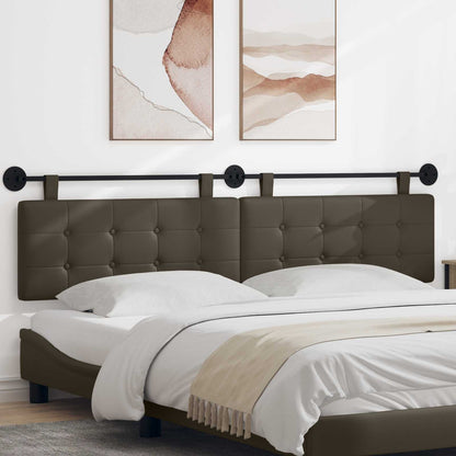 Testata appesa Grigio 210 x 55 x 5 cm Pelle Sintetica