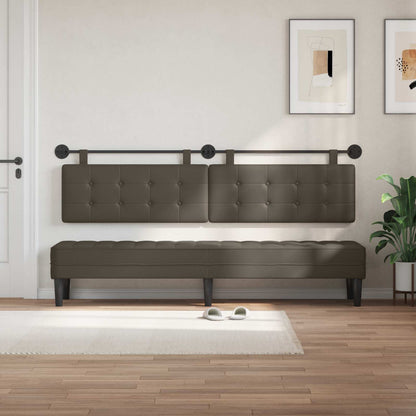 Testata appesa Grigio 210 x 55 x 5 cm Pelle Sintetica