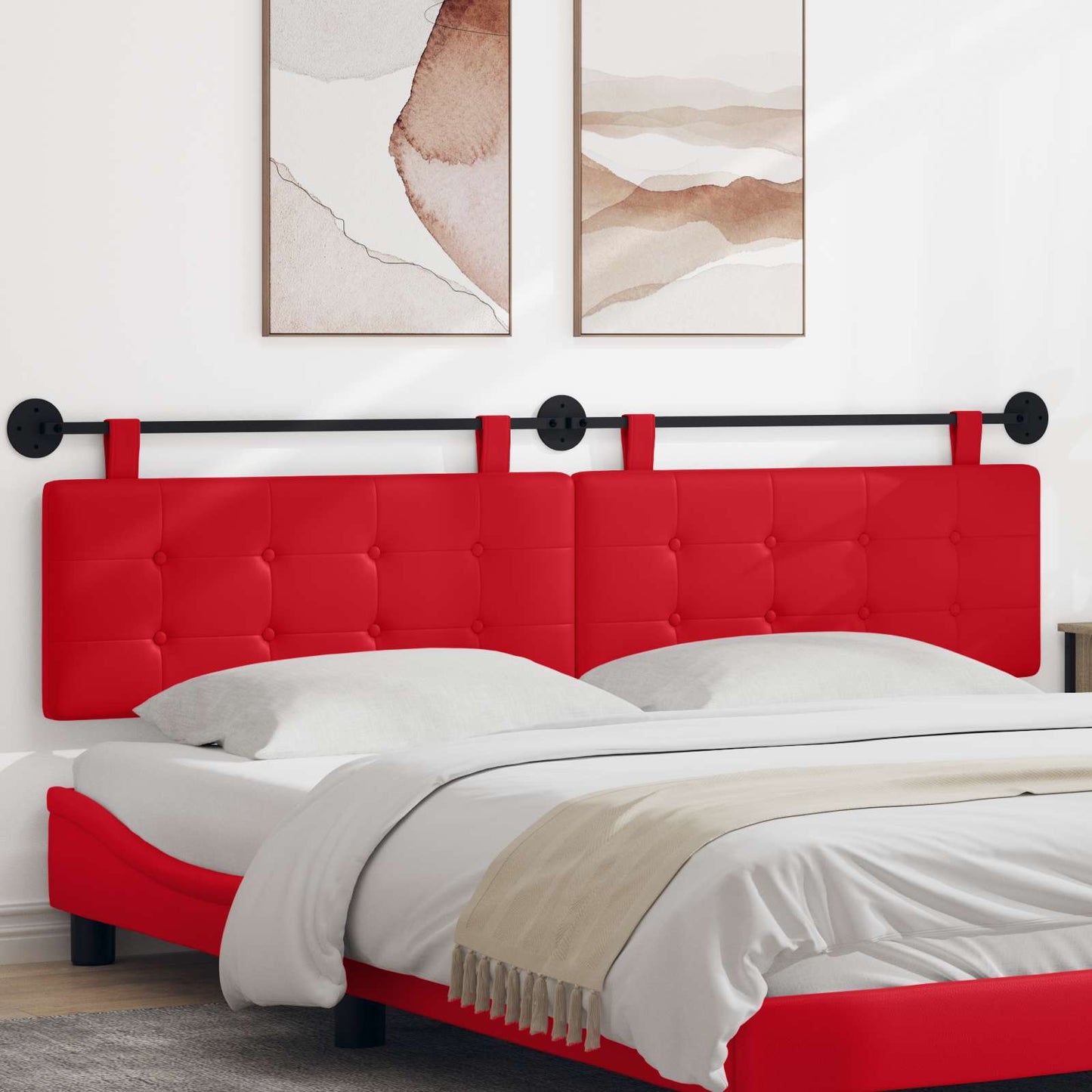 Testata appesa Rosso 210 x 55 x 5 cm Pelle Sintetica