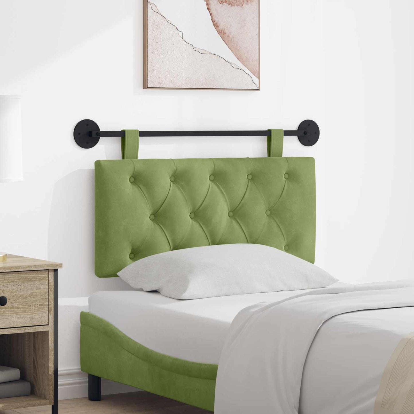 Testata appesa Verde chiaro 90 x 55 x 7 cm Velluto