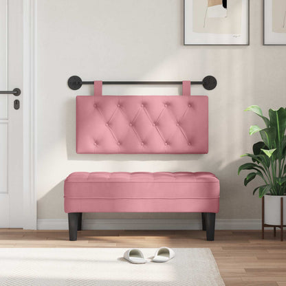 Testata appesa Montaggio a parete Rosa 90 x 55 x 7 cm Velluto