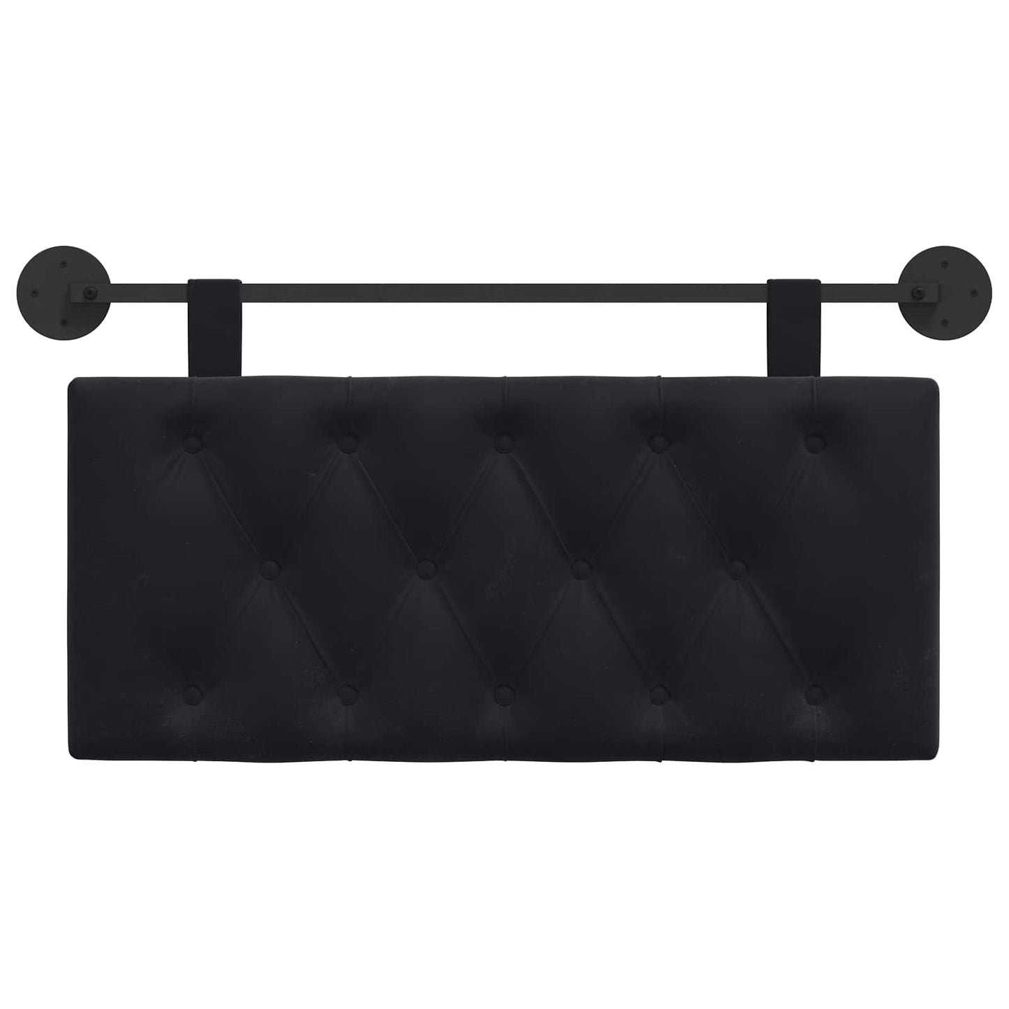 Testata appesa Montaggio a parete Nero 90 x 55 x 7 cm Velluto