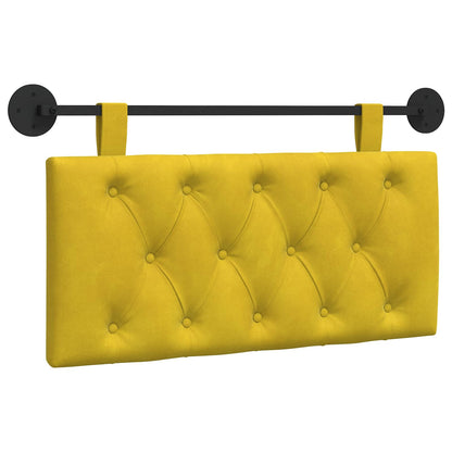 Testata appesa Montaggio a parete Giallo 90 x 55 x 7 cm Velluto