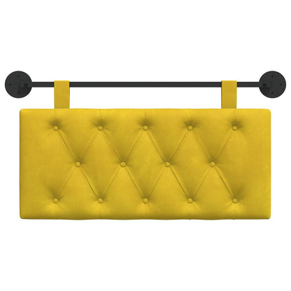 Testata appesa Montaggio a parete Giallo 90 x 55 x 7 cm Velluto