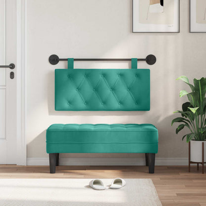 Testata appesa Turchese 90 x 55 x 7 cm Velluto