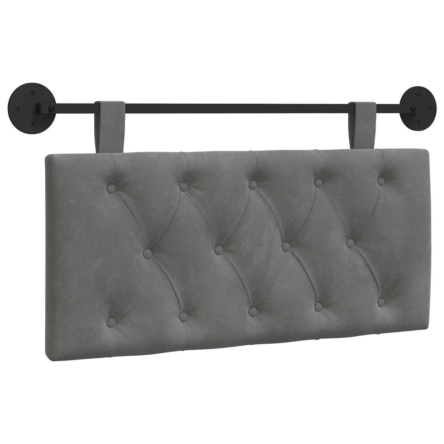 Testata appesa Grigio scuro 100 x 55 x 7 cm Velluto