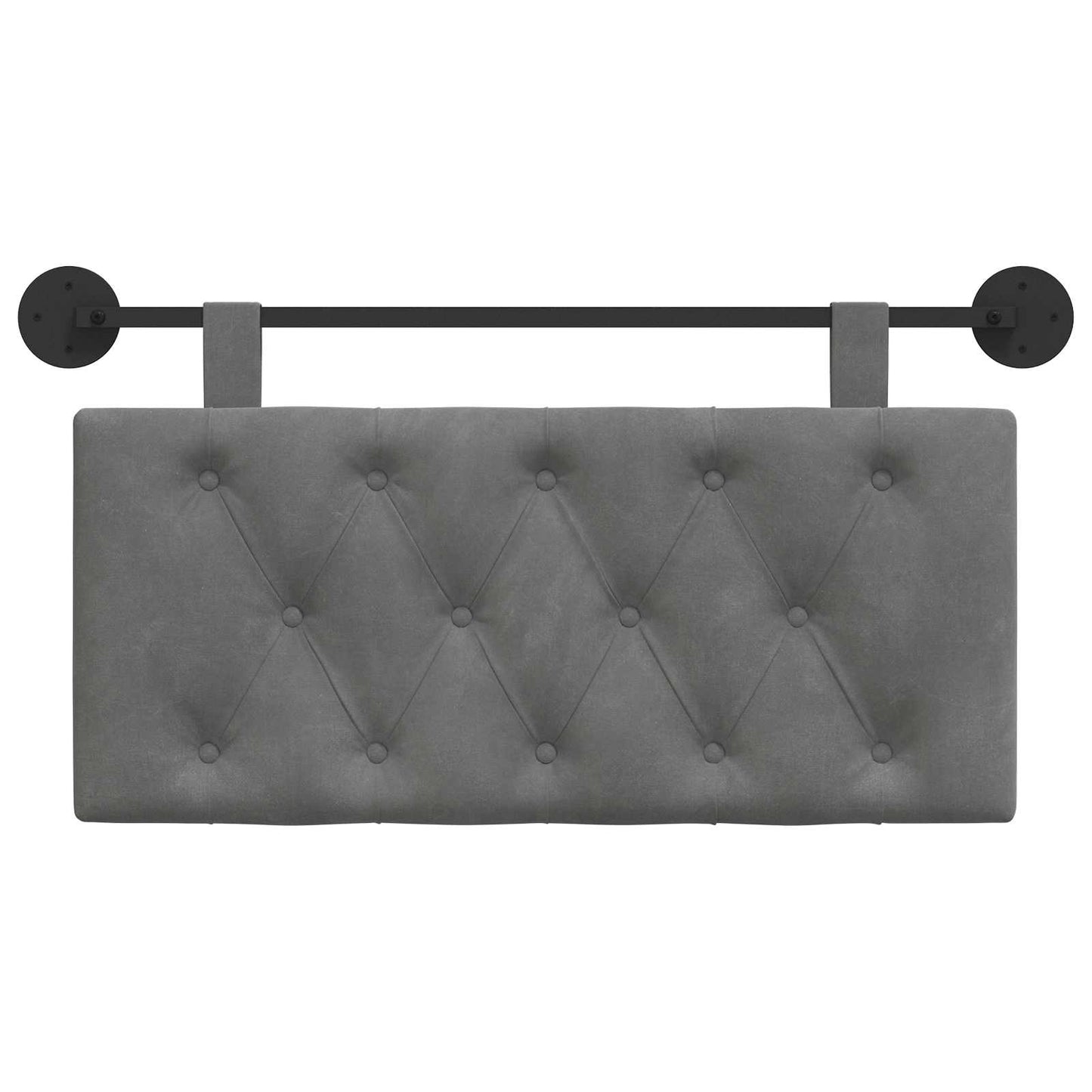 Testata appesa Grigio scuro 100 x 55 x 7 cm Velluto