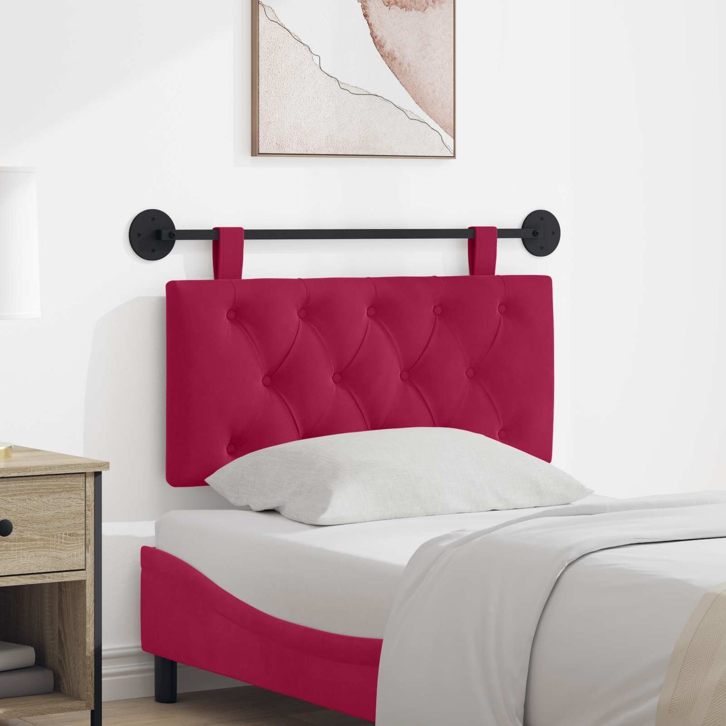 Testata appesa Rosso Vino 100 x 55 x 7 cm Velluto