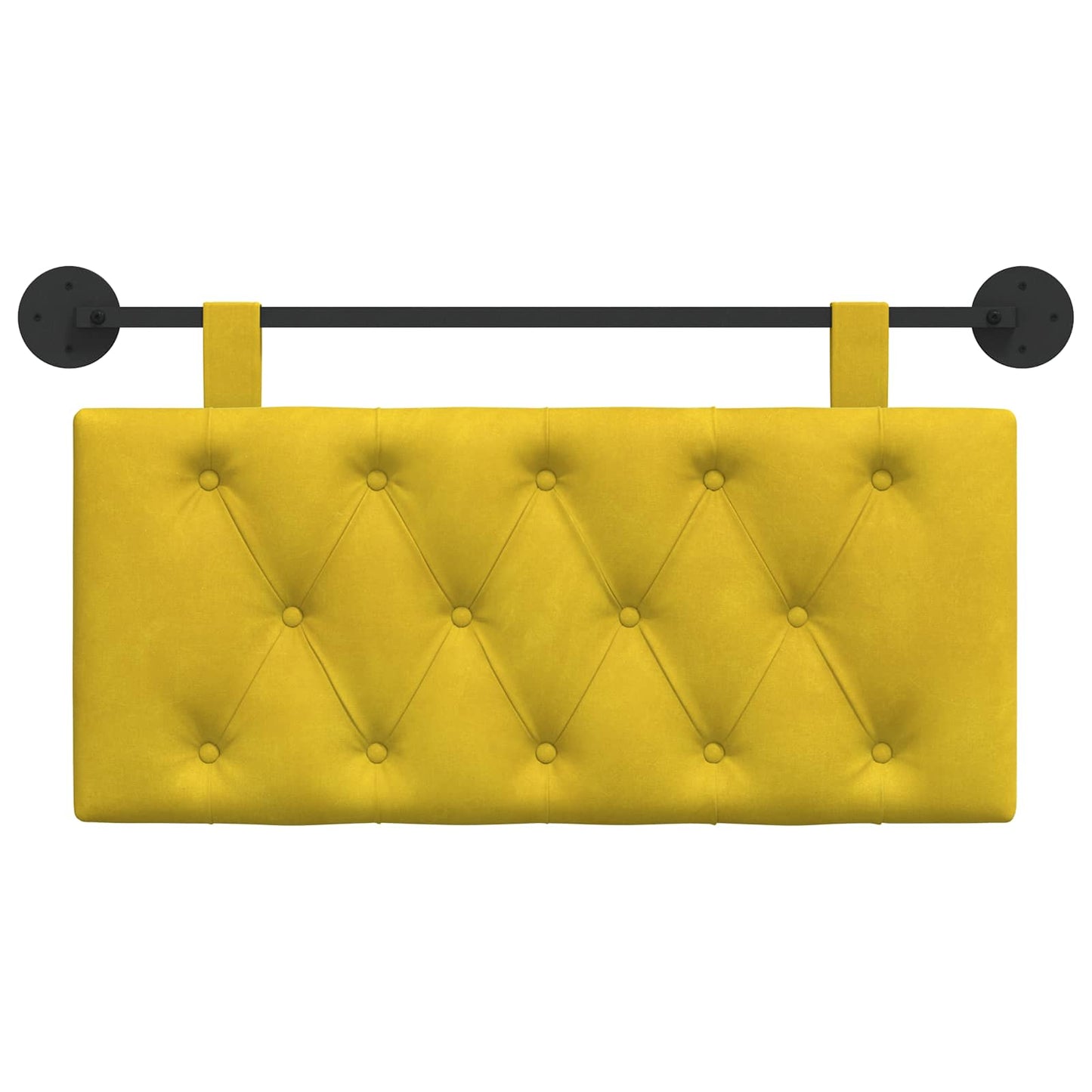 Testata appesa Giallo 100 x 55 x 7 cm Velluto
