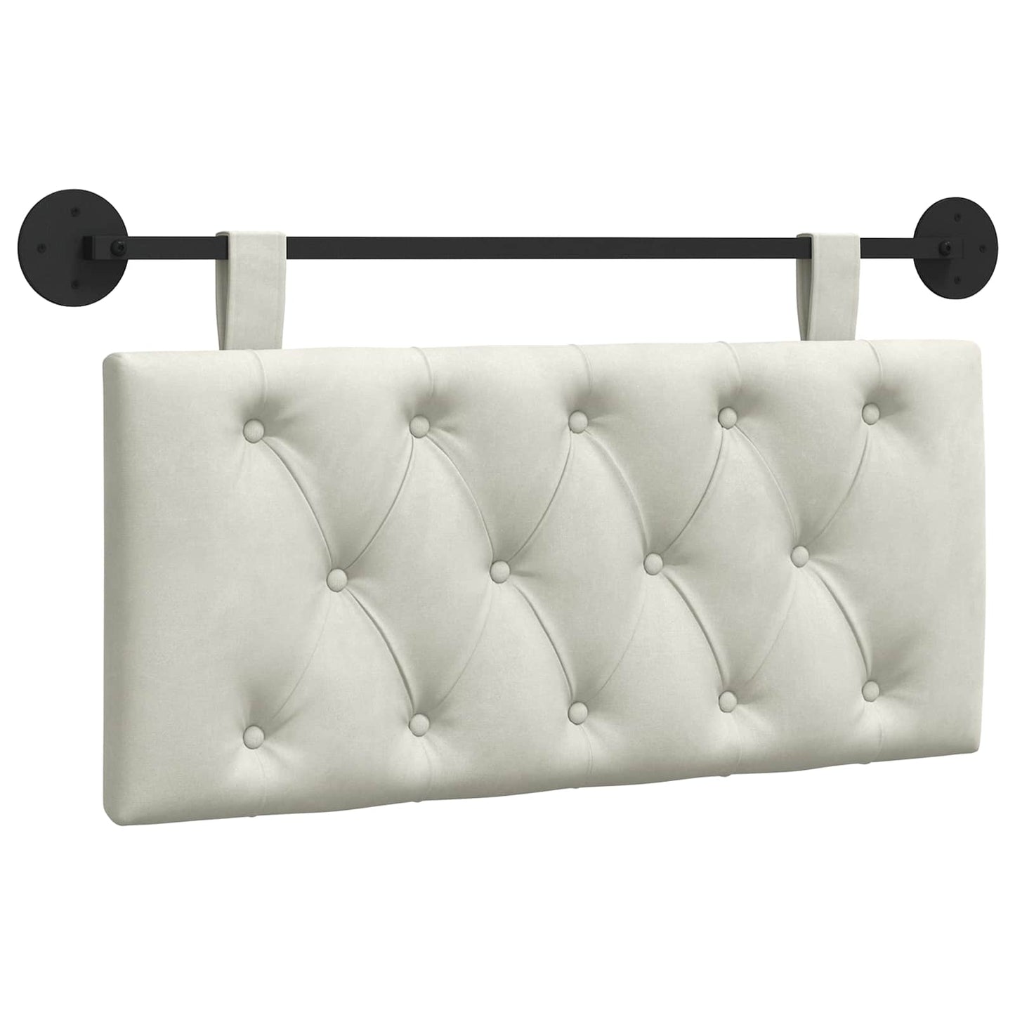 Testata appesa Montaggio a parete Crema 100 x 55 x 7 cm Velluto