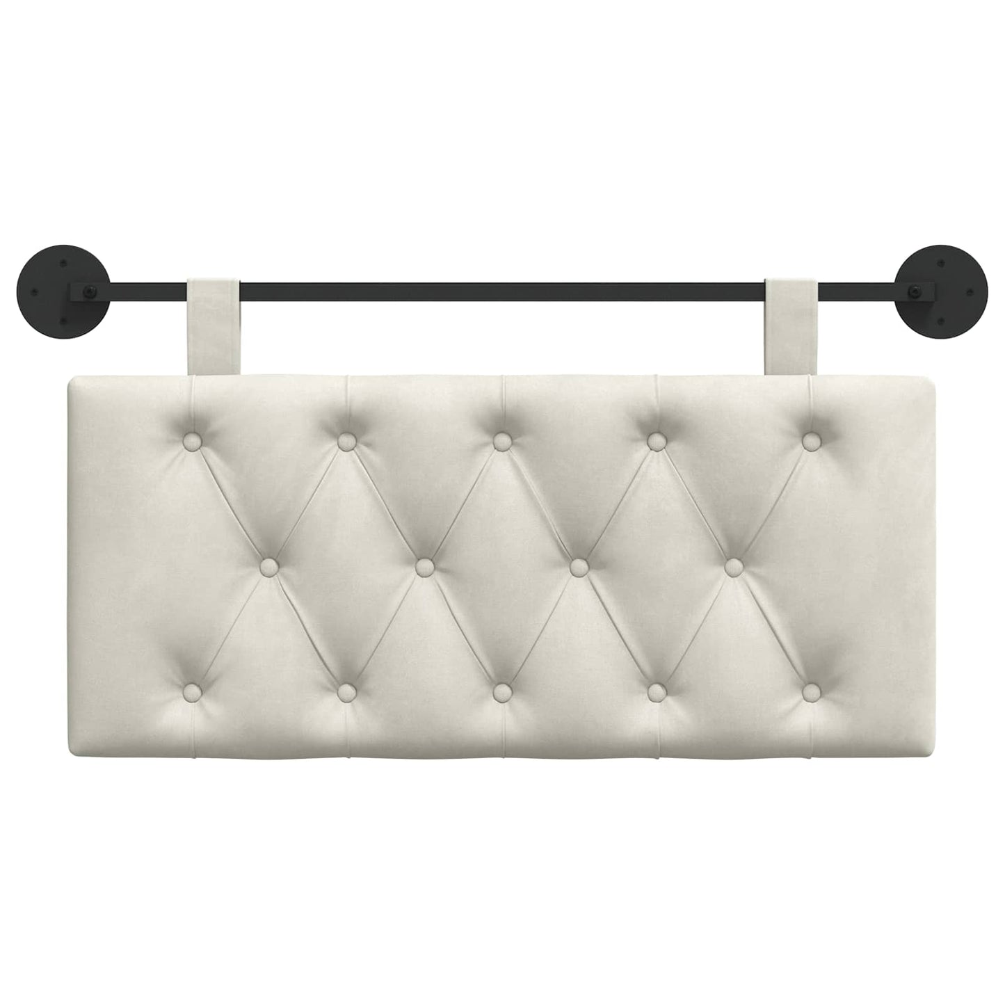 Testata appesa Montaggio a parete Crema 100 x 55 x 7 cm Velluto
