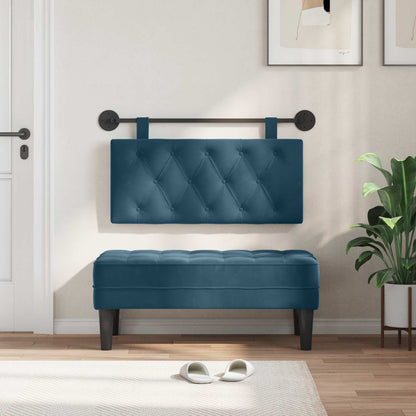 Testata appesa Montaggio a parete Blu 100 x 55 x 7 cm Velluto