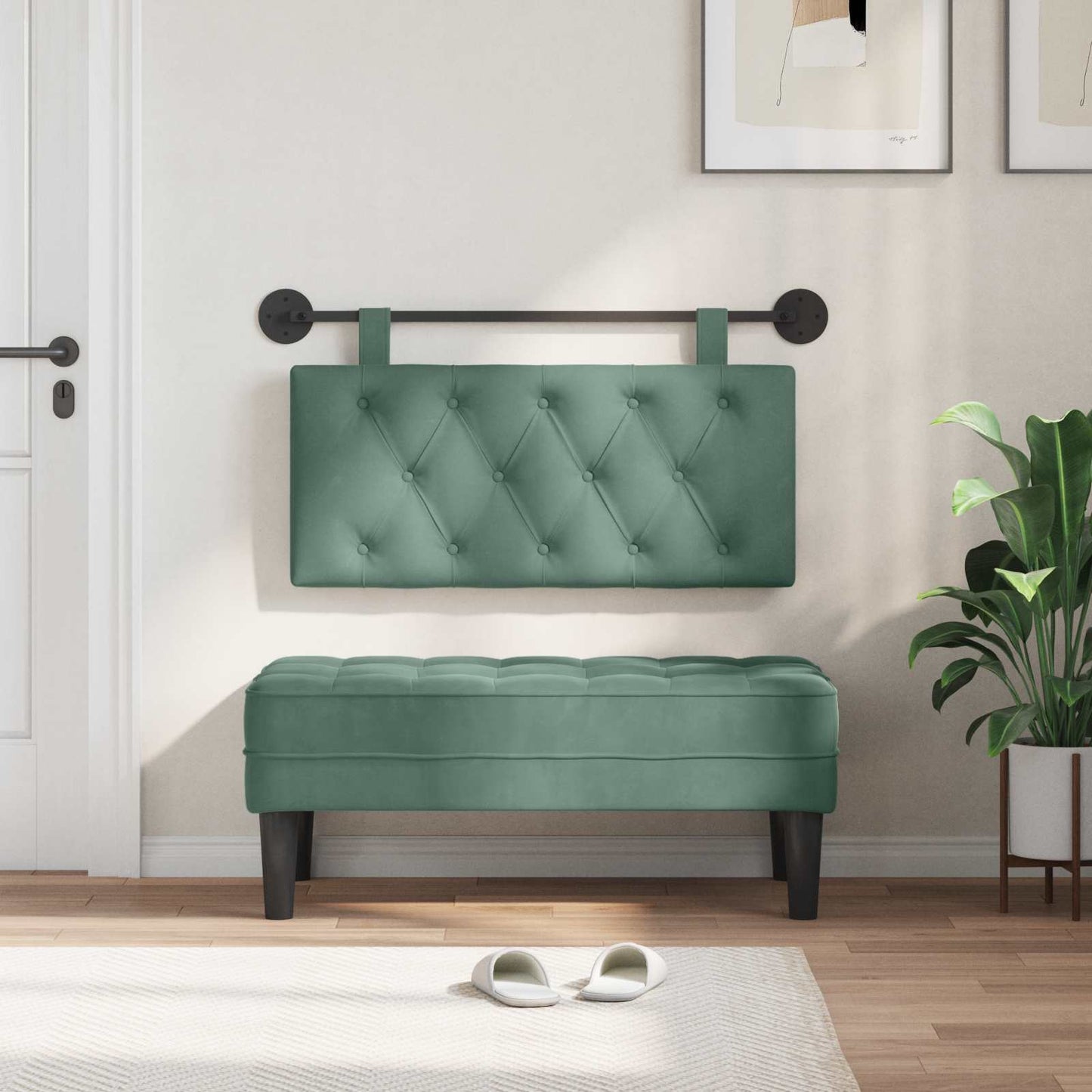 Testata appesa Verde Mare 100 x 55 x 7 cm Velluto