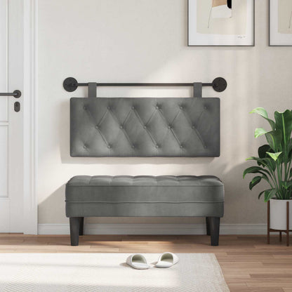 Testata appesa Grigio scuro 110 x 55 x 7 cm Velluto