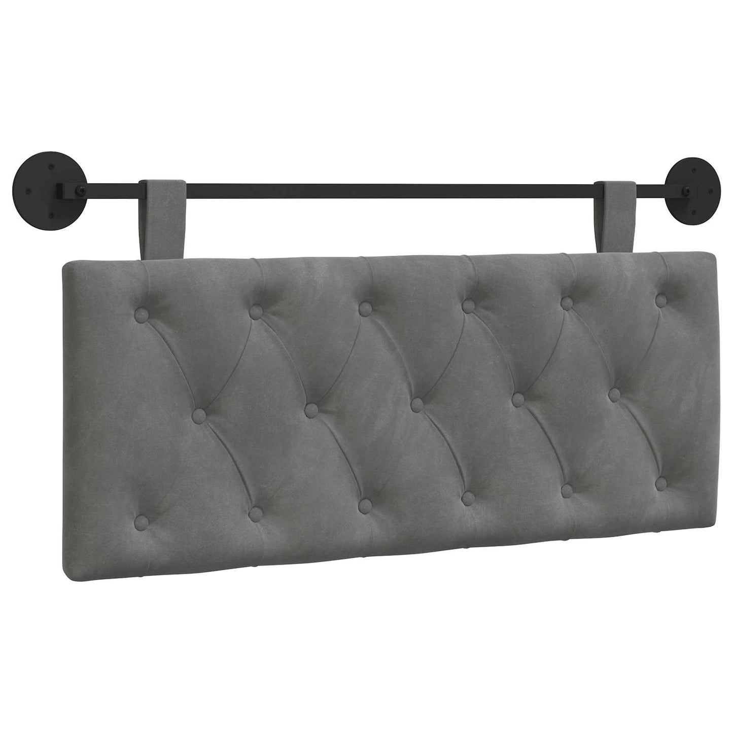 Testata appesa Grigio scuro 110 x 55 x 7 cm Velluto