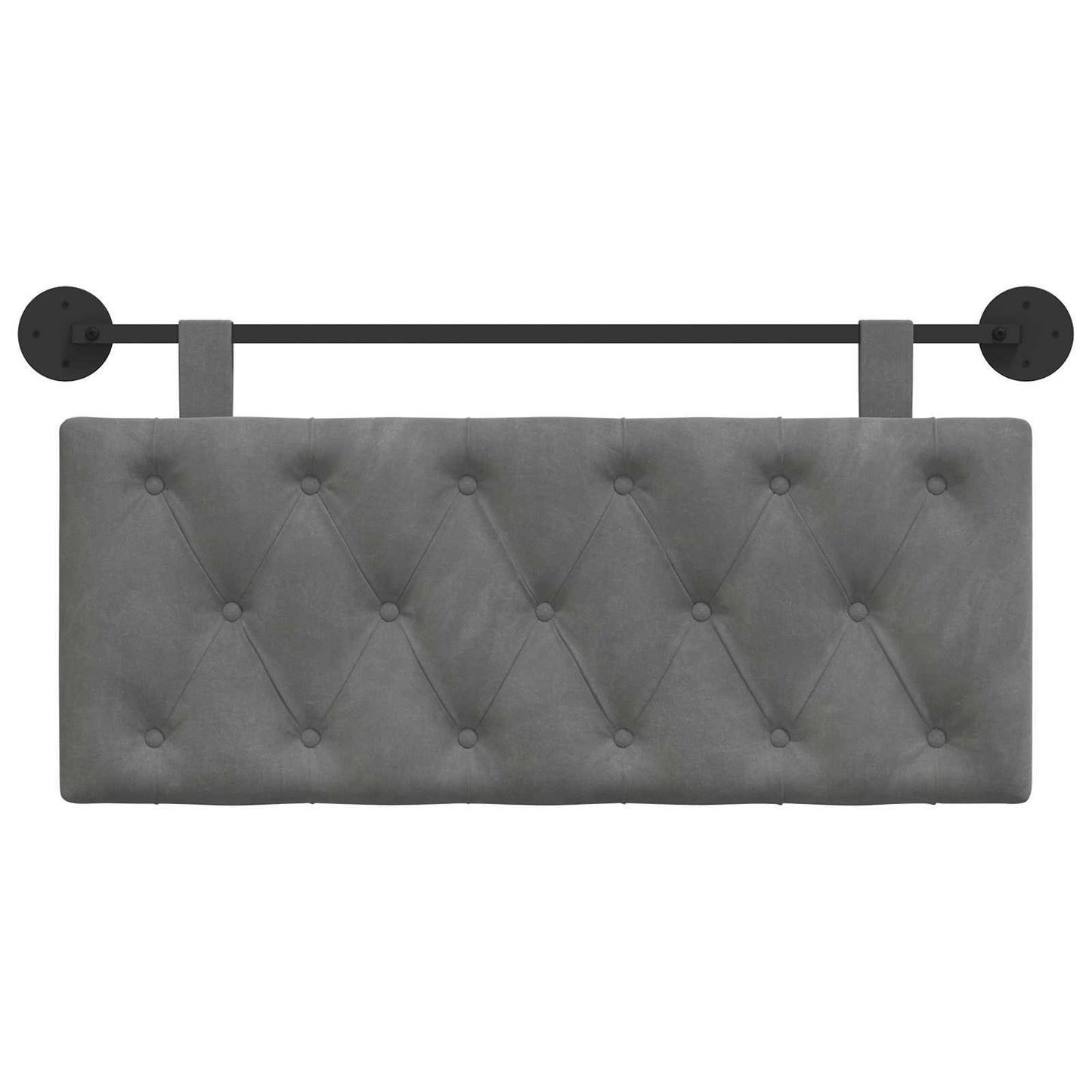 Testata appesa Grigio scuro 110 x 55 x 7 cm Velluto
