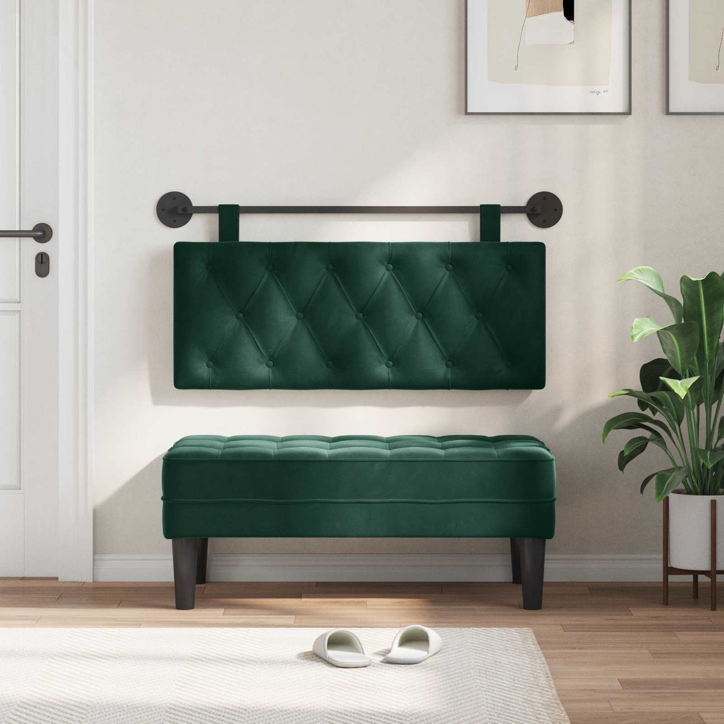 Testata appesa Verde Scuro 110 x 55 x 7 cm Velluto