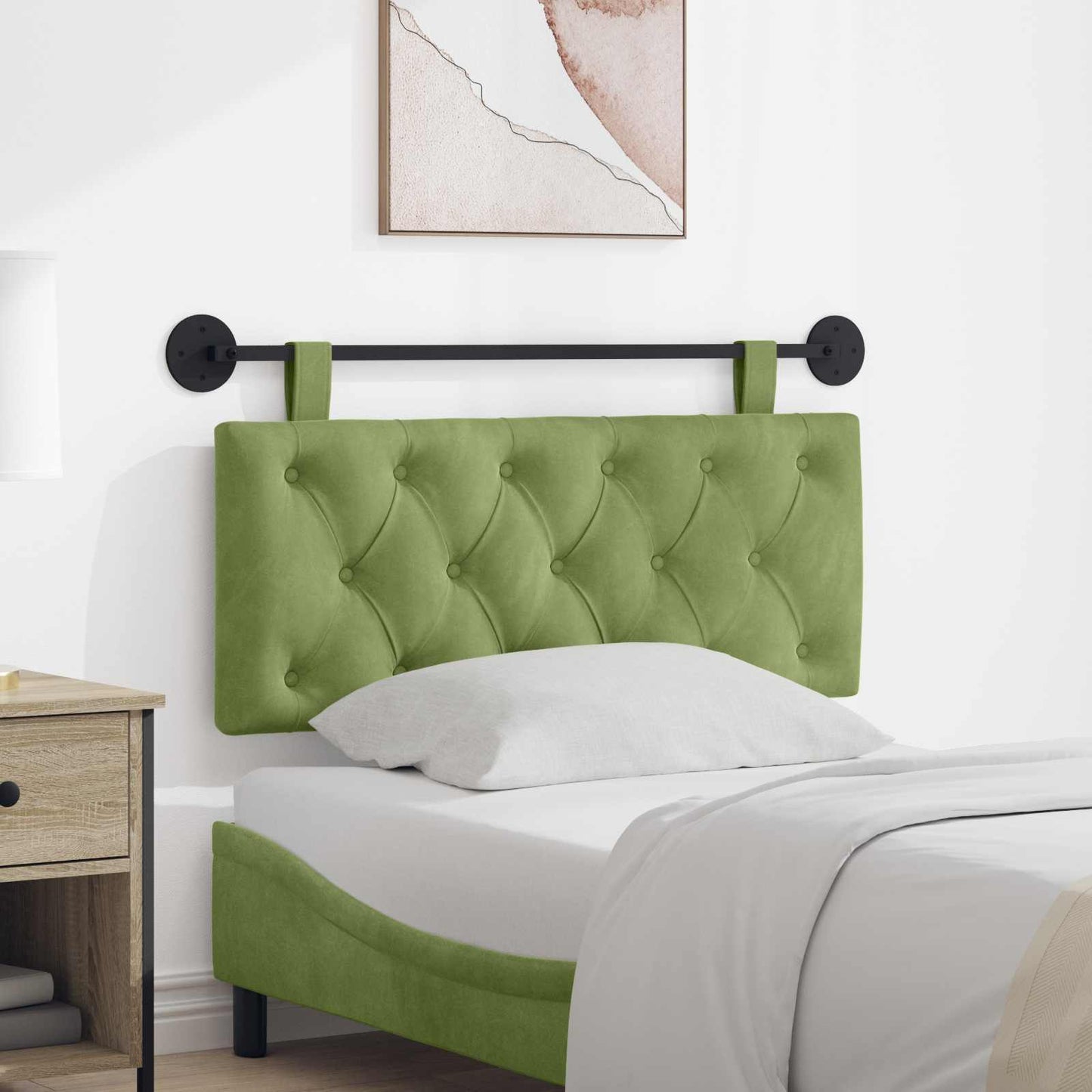 Testata appesa Verde chiaro 110 x 55 x 7 cm Velluto