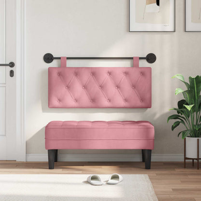 Testata appesa Montaggio a parete Rosa 110 x 55 x 7 cm Velluto