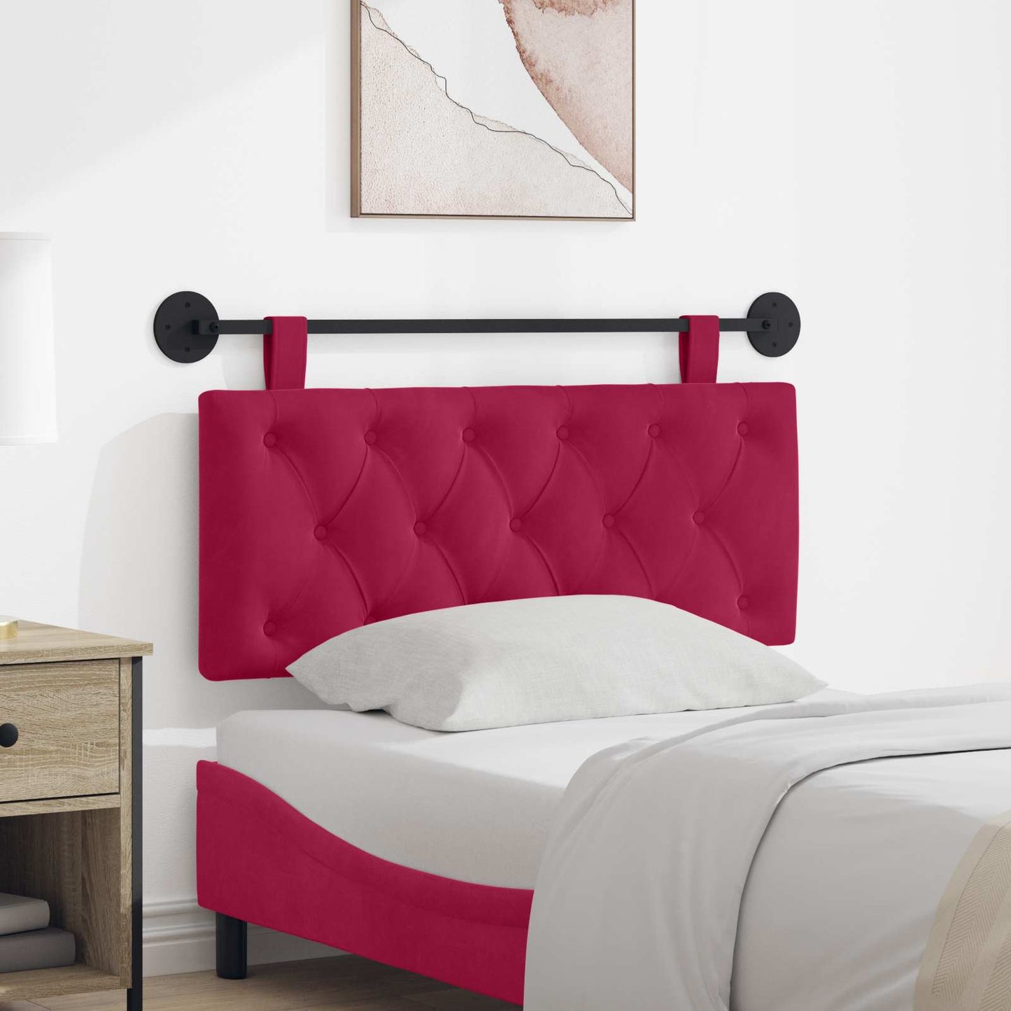 Testata appesa Rosso Vino 110 x 55 x 7 cm Velluto