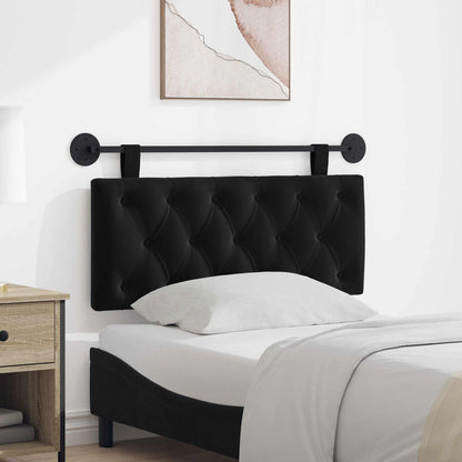 Testata appesa Montaggio a parete Nero 110 x 55 x 7 cm Velluto