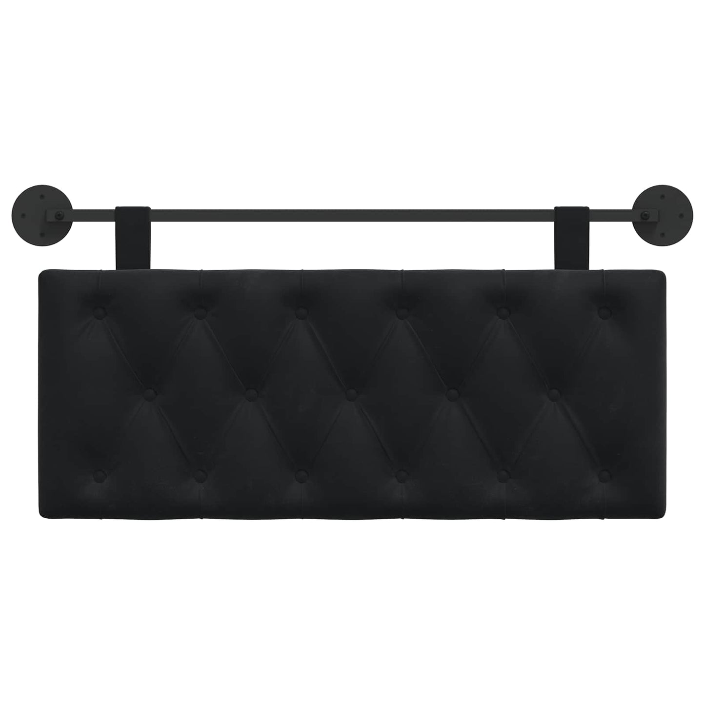 Testata appesa Montaggio a parete Nero 110 x 55 x 7 cm Velluto