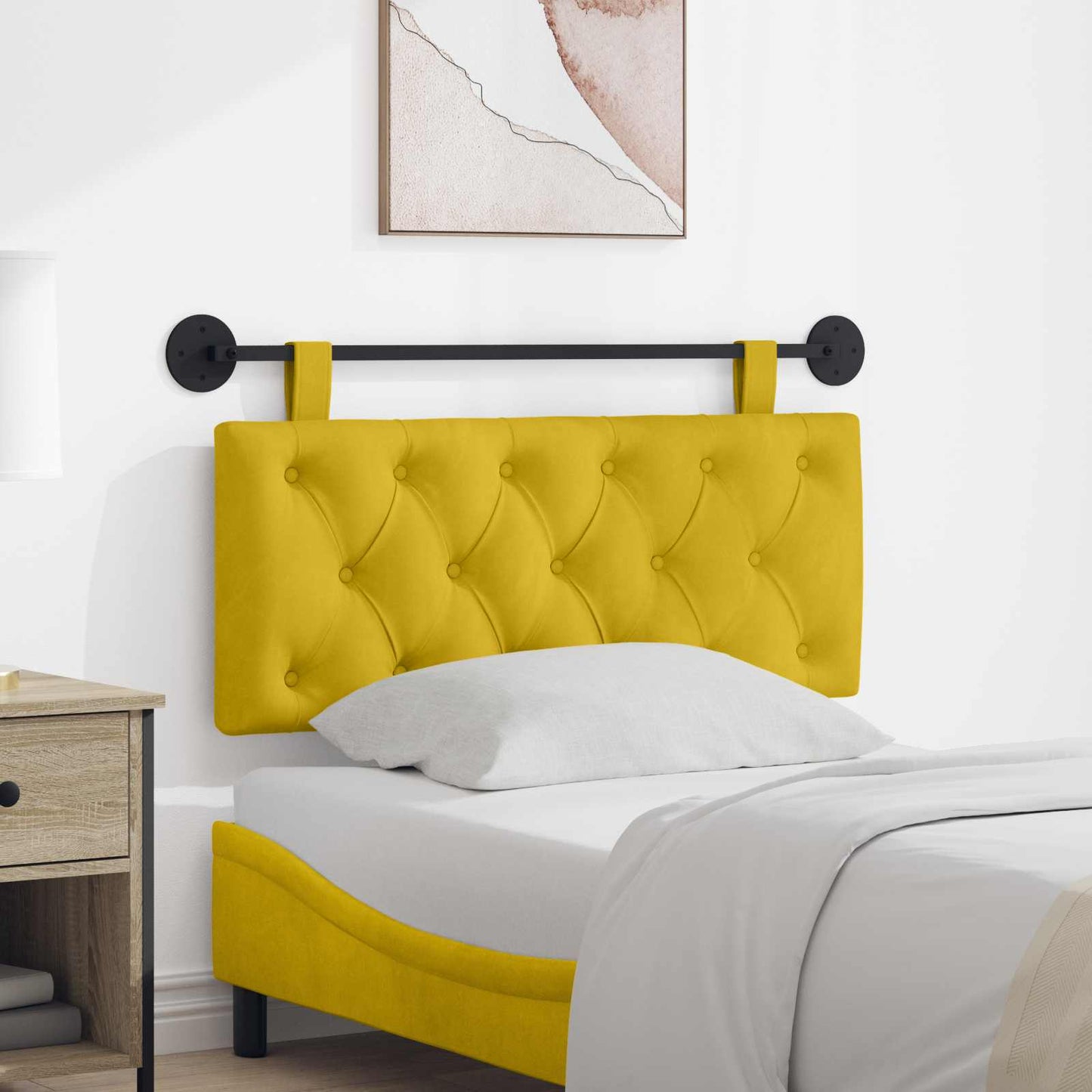 Testata appesa Giallo 110 x 55 x 7 cm Velluto