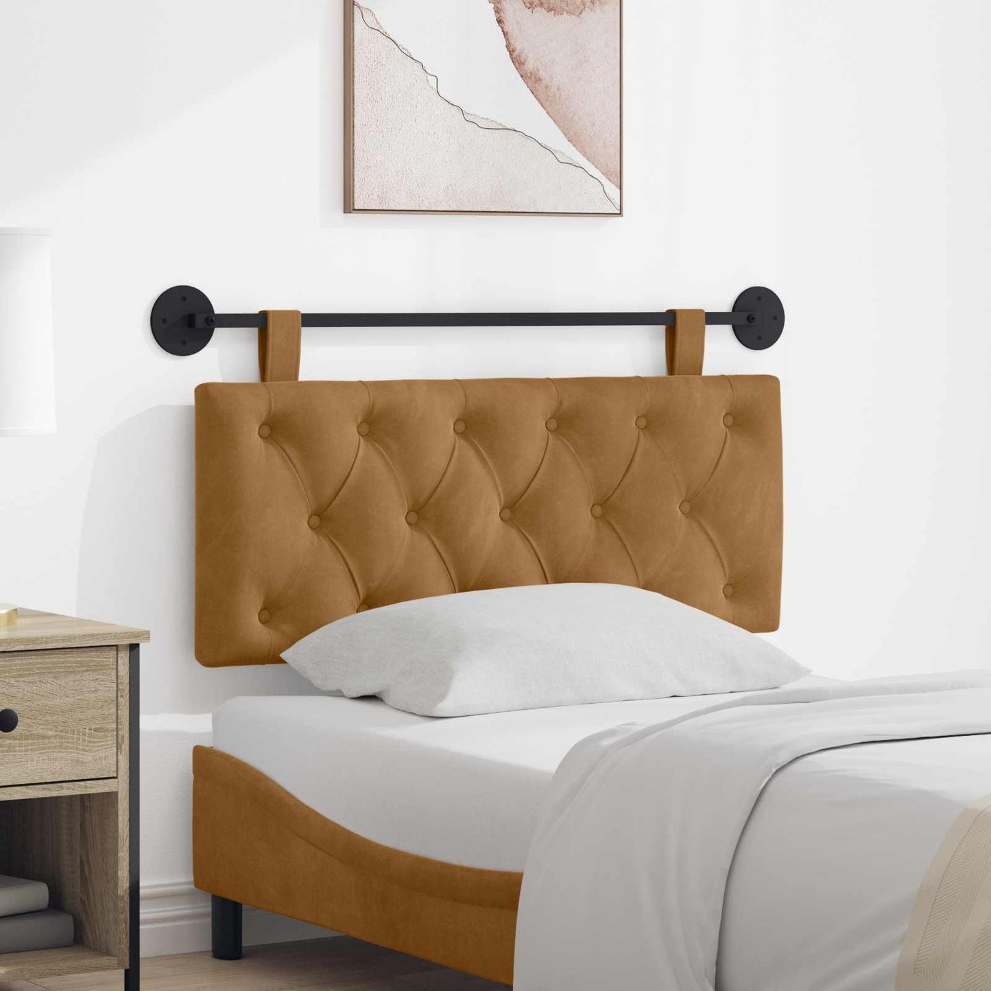 Testata appesa Marrone 110 x 55 x 7 cm Velluto