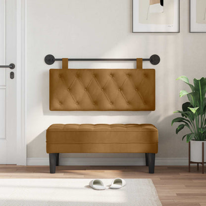 Testata appesa Marrone 110 x 55 x 7 cm Velluto