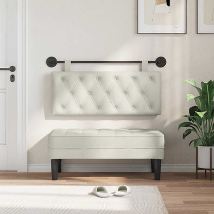 Testata appesa Montaggio a parete Crema 110 x 55 x 7 cm Velluto