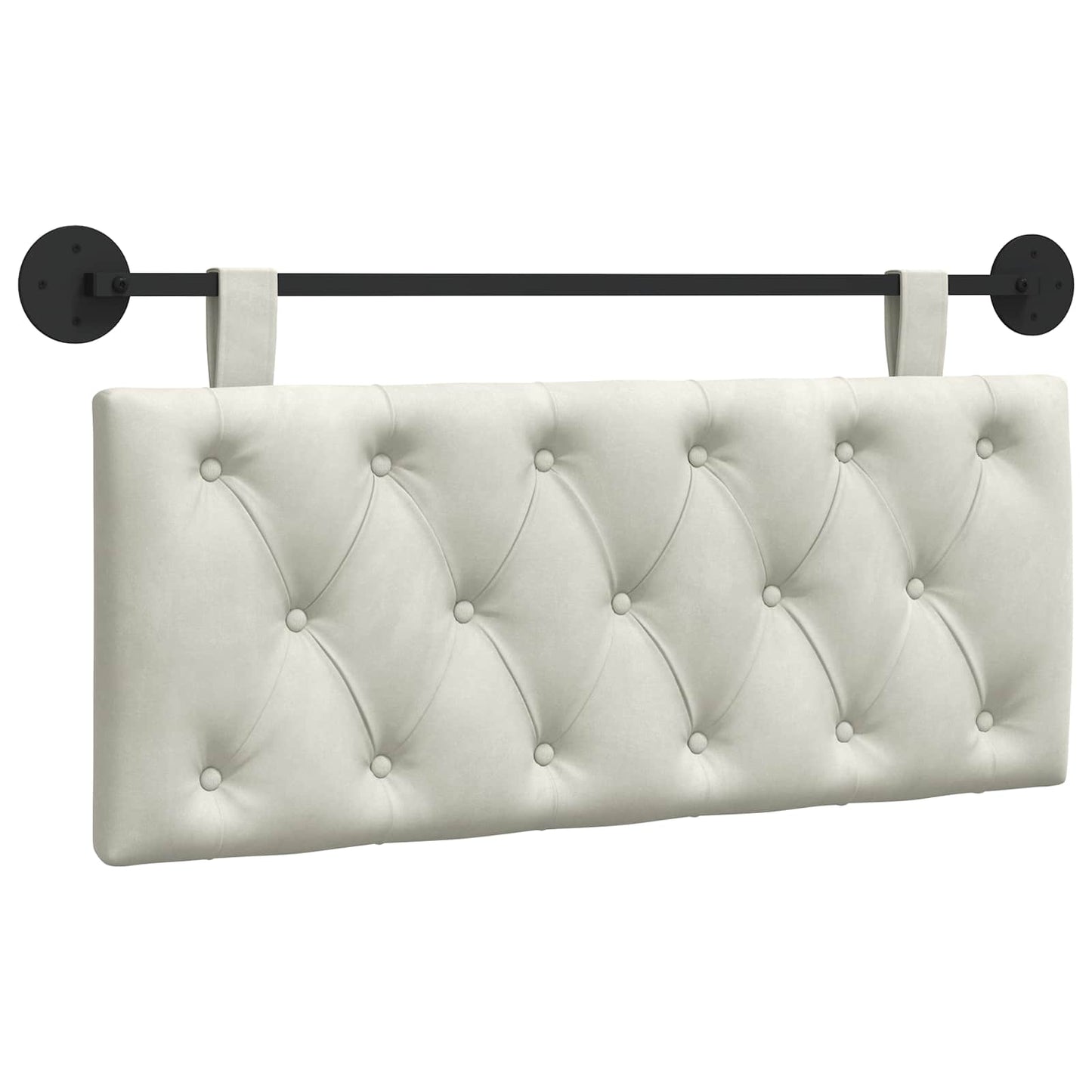 Testata appesa Montaggio a parete Crema 110 x 55 x 7 cm Velluto