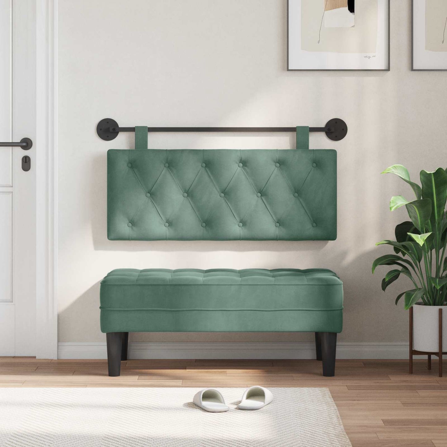 Testata appesa Verde Mare 110 x 55 x 7 cm Velluto