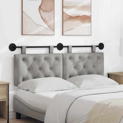 Testata appesa Grigio chiaro 130 x 55 x 7 cm Velluto