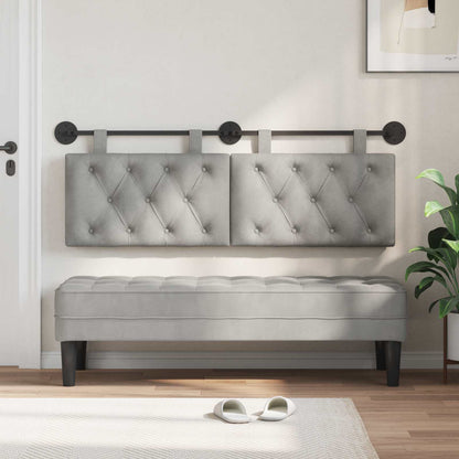 Testata appesa Grigio chiaro 130 x 55 x 7 cm Velluto