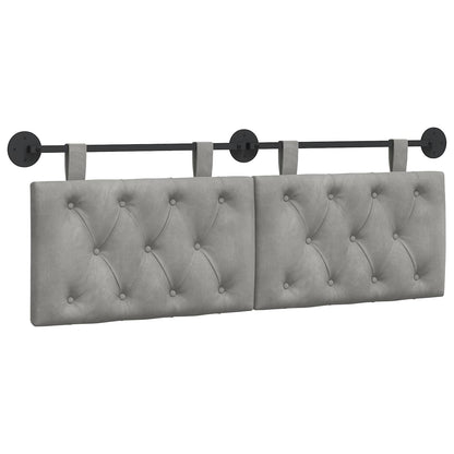 Testata appesa Grigio chiaro 130 x 55 x 7 cm Velluto