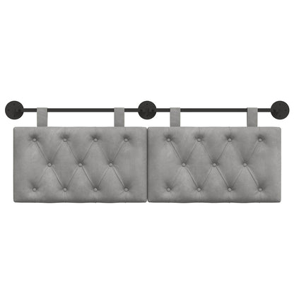 Testata appesa Grigio chiaro 130 x 55 x 7 cm Velluto