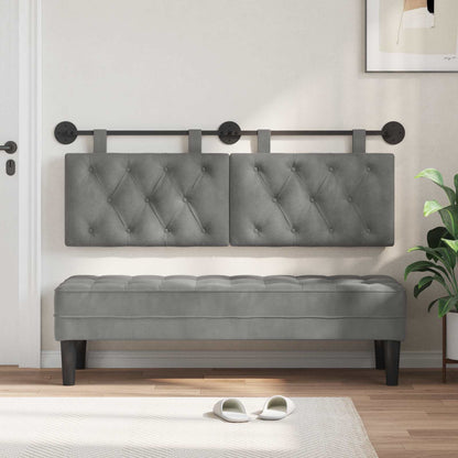 Testata appesa Grigio scuro 130 x 55 x 7 cm Velluto