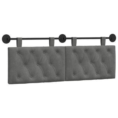 Testata appesa Grigio scuro 130 x 55 x 7 cm Velluto