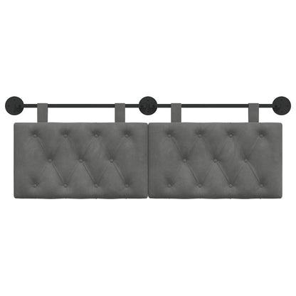 Testata appesa Grigio scuro 130 x 55 x 7 cm Velluto